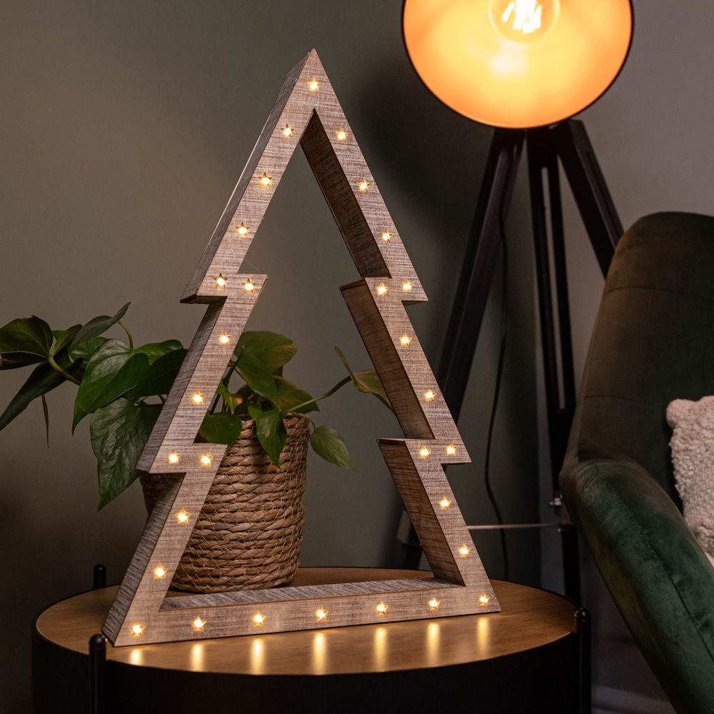 Samuel Alexander Light Up Wooden Christmas Tree 3 Piece Image 5