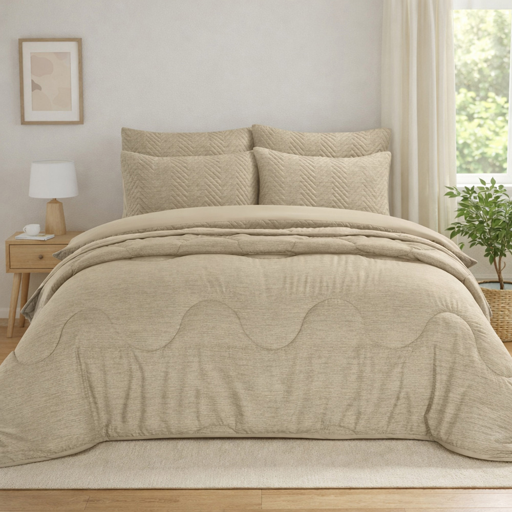 Homerepublic Super King Size Taupe Reversible Coverless Duvet 10.5 Tog Image 2