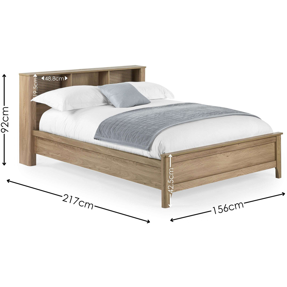 Julian Bowen Sydney Double Oak Effect Rattan Print Bookcase Bed Frame Image 9