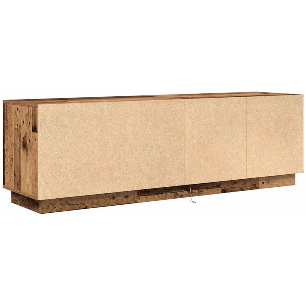 vidaXL 4 Door 2 Drawer Old Wood TV Cabinet with LED Lights Image 9
