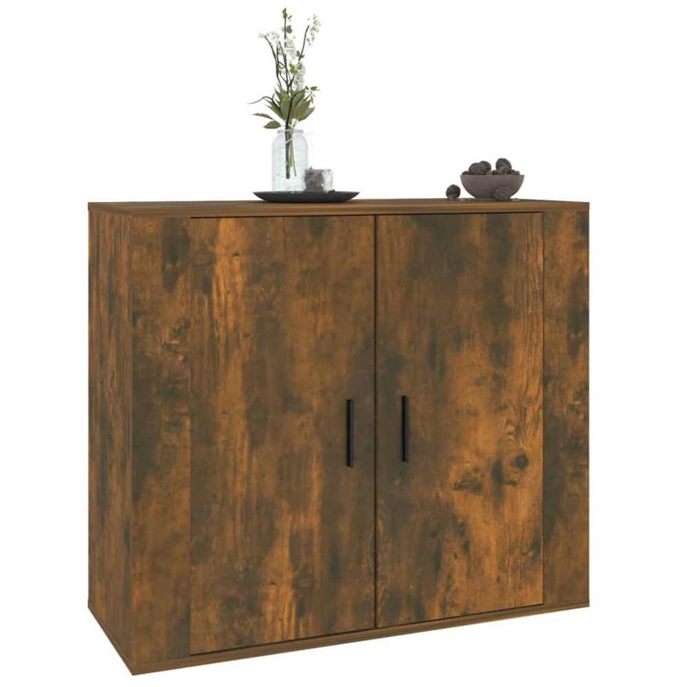 vidaXL 2 Door Smoked Oak Small Sideboard Image 7