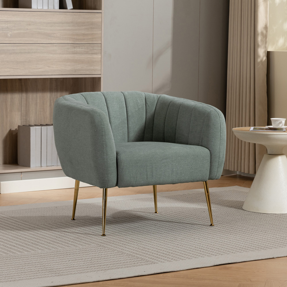 Artemis Home Stanton Duck Egg Fabric Shell Accent Chair Image 4