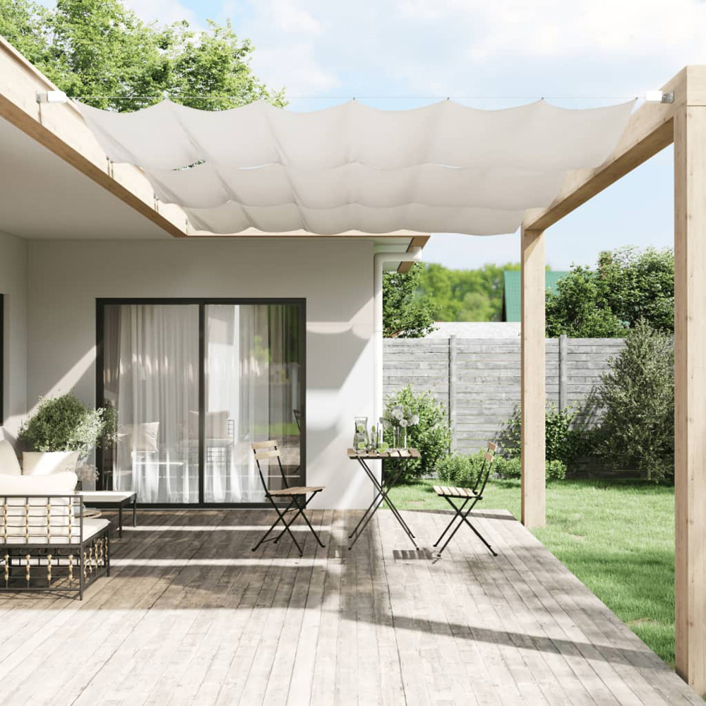 vidaXL White Oxford Fabric Vertical Awning 1.4 x 2.7cm Image 1