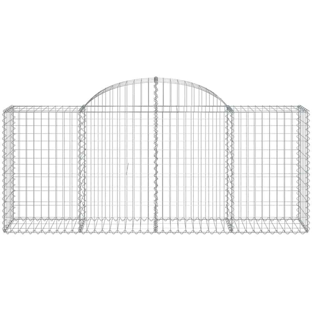 vidaXL Silver Galvanised Iron Arched Gabion Basket 200 x 50 x 80/100cm 25 Pack Image 4
