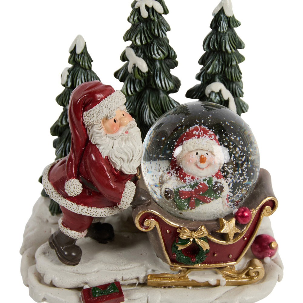 Santa and Snowman Snow Globe Decoration Image 5