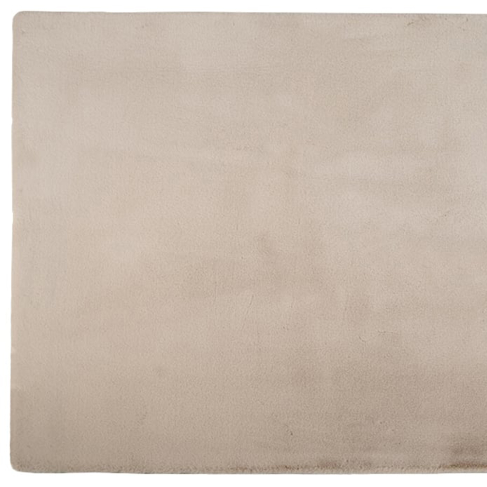 Deluxe Rabbit Faux Fur Rug  - Biscuit / 140cm Image 4