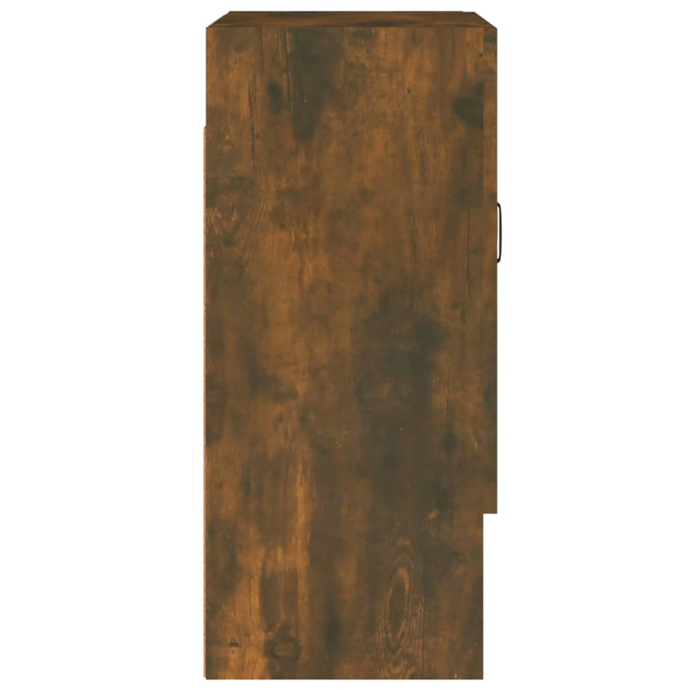 vidaXL 2 Door Single Shelf Smoked Oak Wall Cabinet Image 6
