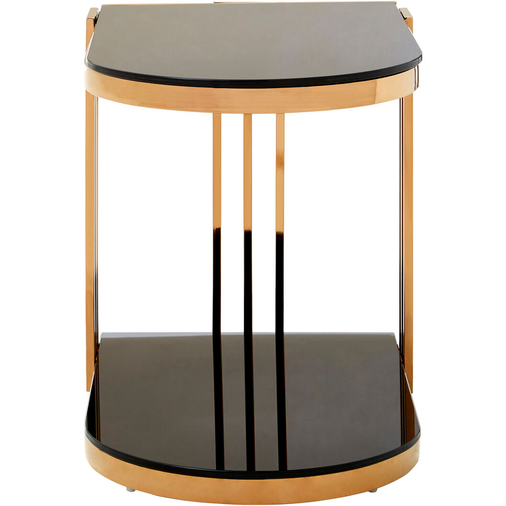 Premier Housewares Rose Gold and Black U-Shaped Side Table Image 2