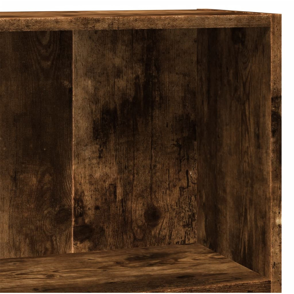 vidaXL 2 Shelf Smoked Oak Bookcase Image 6