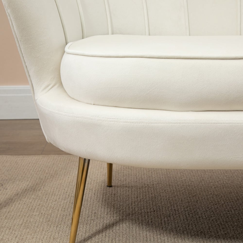 HOMCOM 2 Seater Modern Velvet Loveseat Sofa Image 4