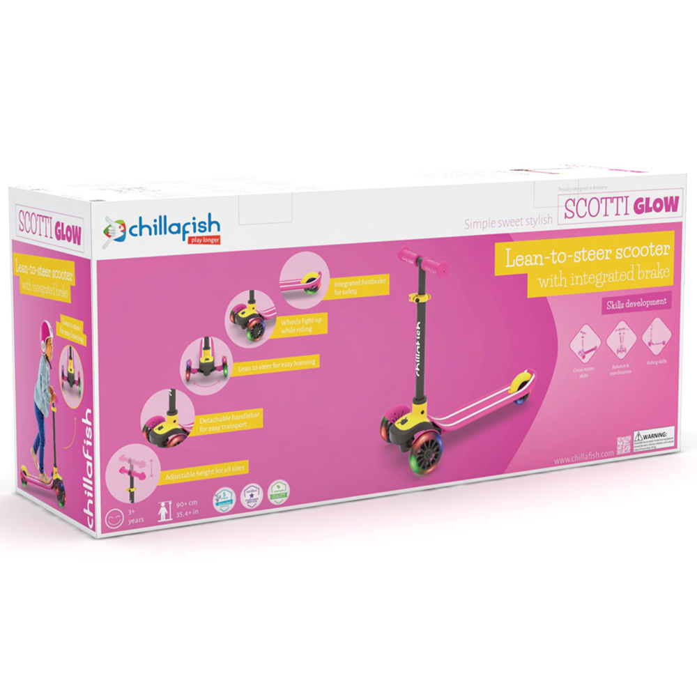 Chillafish Scotti Glow Pink 3 LED Wheel Scooter Image 8