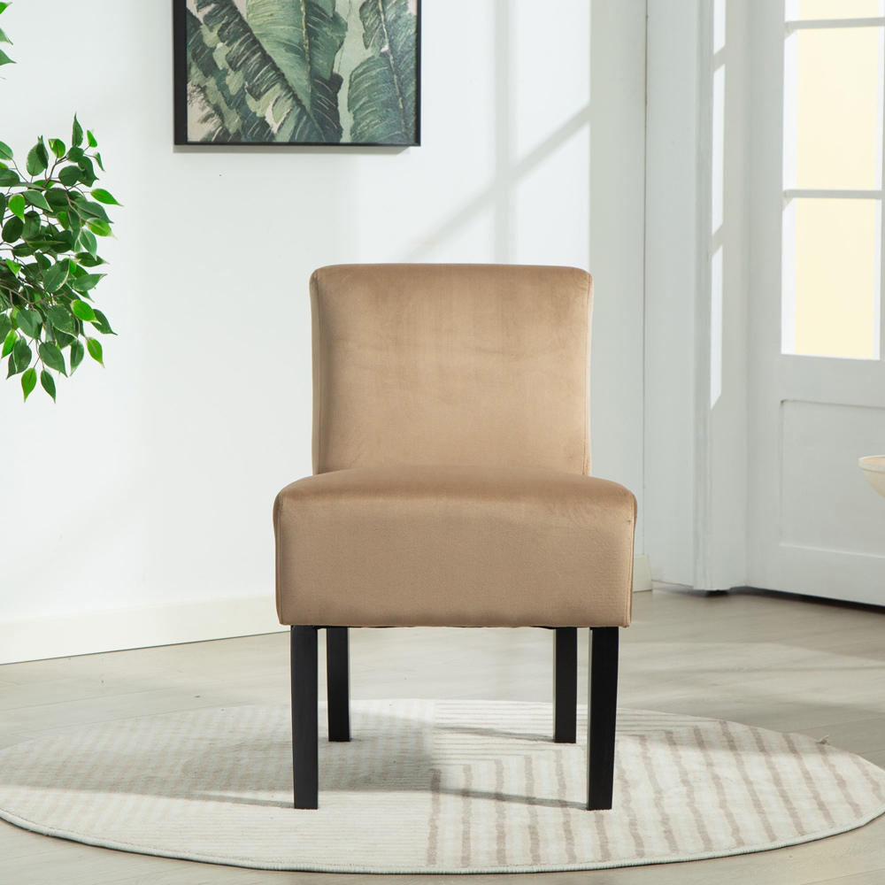 Artemis Home Valina Velvet Fabric Brown Accent Chair Image 2
