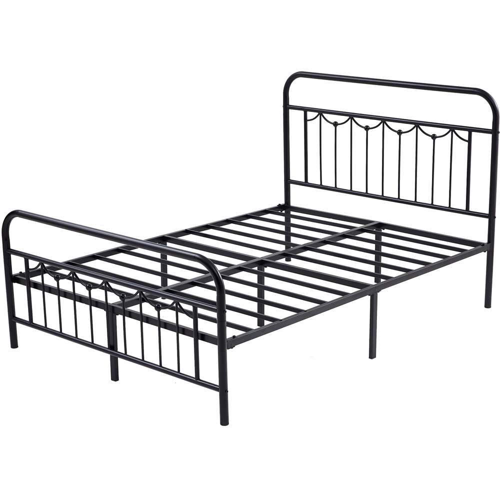 Brooklyn Frankie Double Black Metal Bed Frame with Headboard and Footboard Image 2