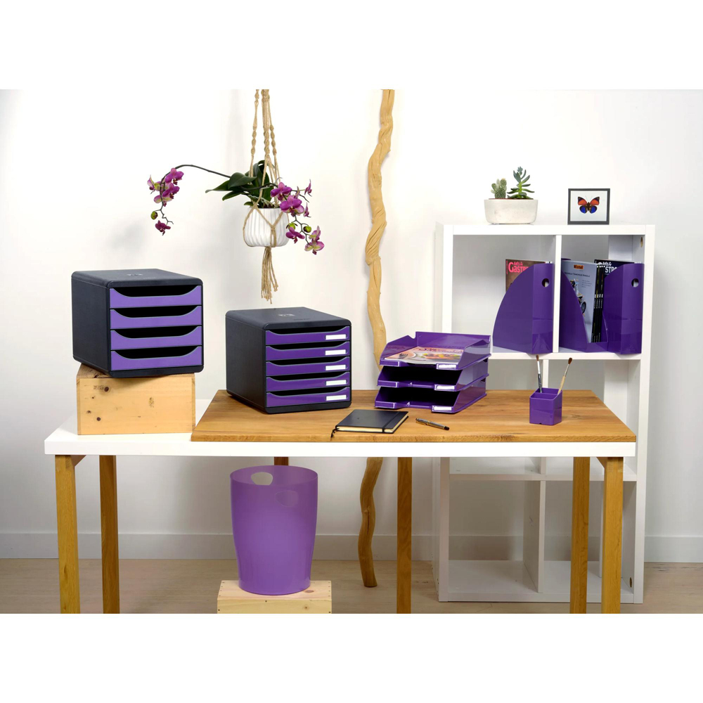 Exacompta Purple Gloss Letter Tray 6 Pack Image 2