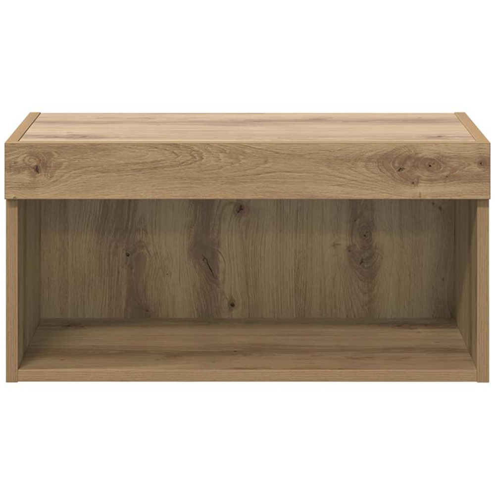 vidaXL Single Shelf Artisan Oak Wall Mounted Wide TV Cabinet with LED Light Image 7