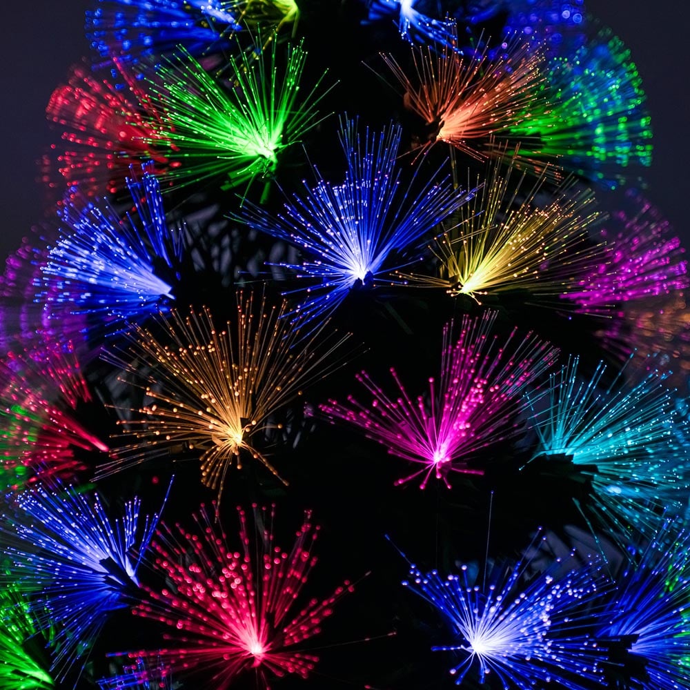 The Christmas Centre 130 Multicolour LED Green Fibre Optic Artificial Xmas Tree with Remote 4ft Image 5