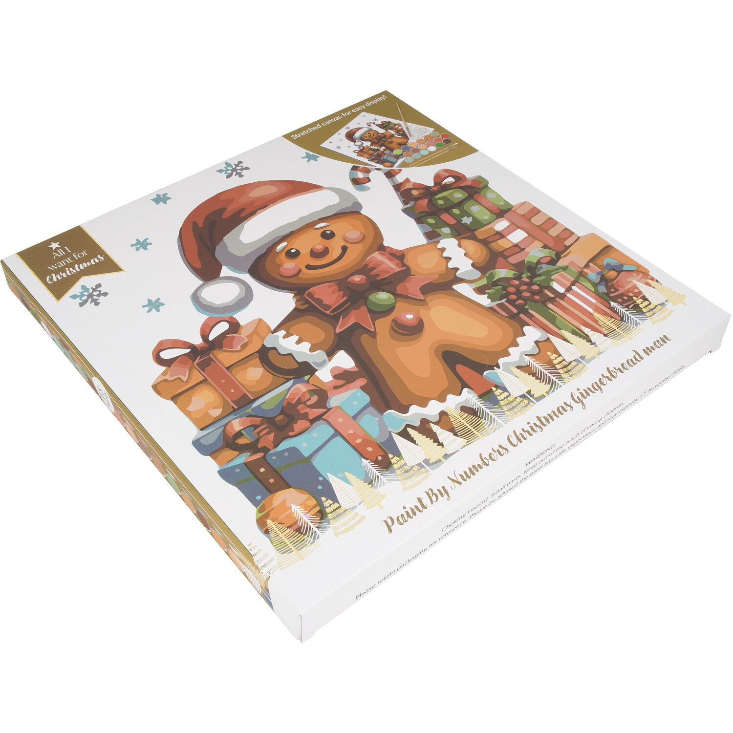 Paint By Numbers Christmas Gingerbread Man Canvas KitBrown Image 3