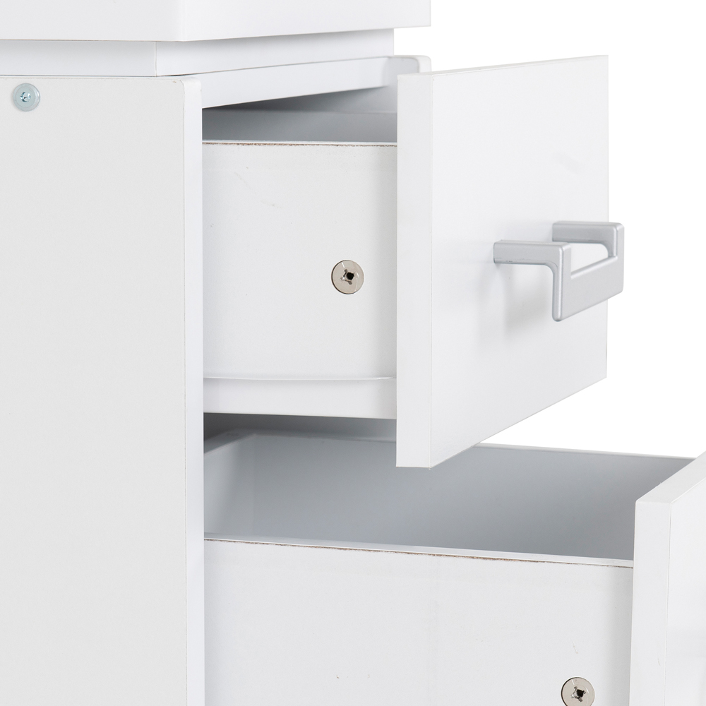Seconique Charles 2 Drawer White Bedside Table Image 7