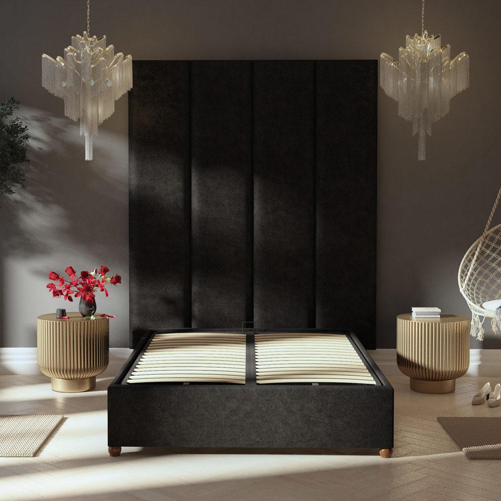 Aspire Furniture Llewelyn-Bowen Luxury Charcoal Kimiyo Linen Wall Mounted Headboard 45cm Image 5