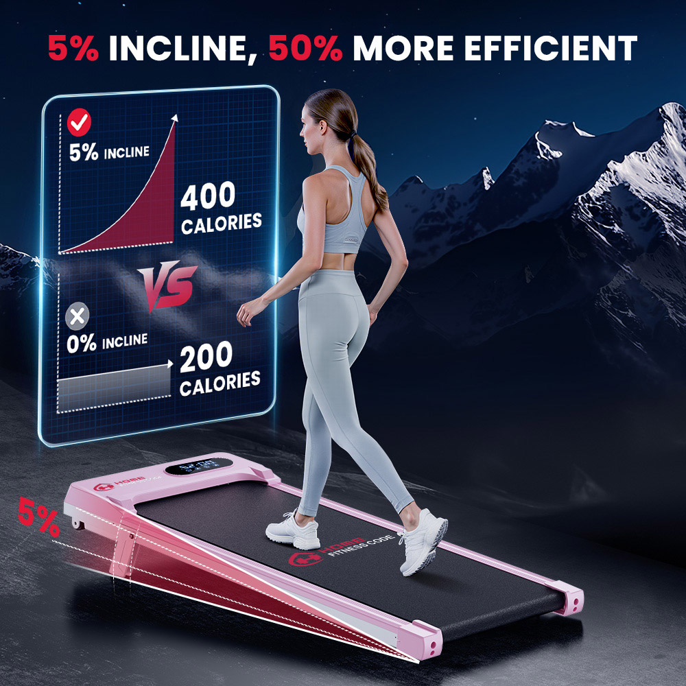 Rattrix Pink Manual Incline Walking Treadmill Image 5