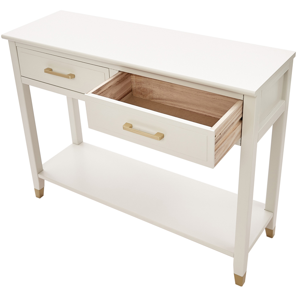 Palazzi 2 Drawer White Console Table Image 5