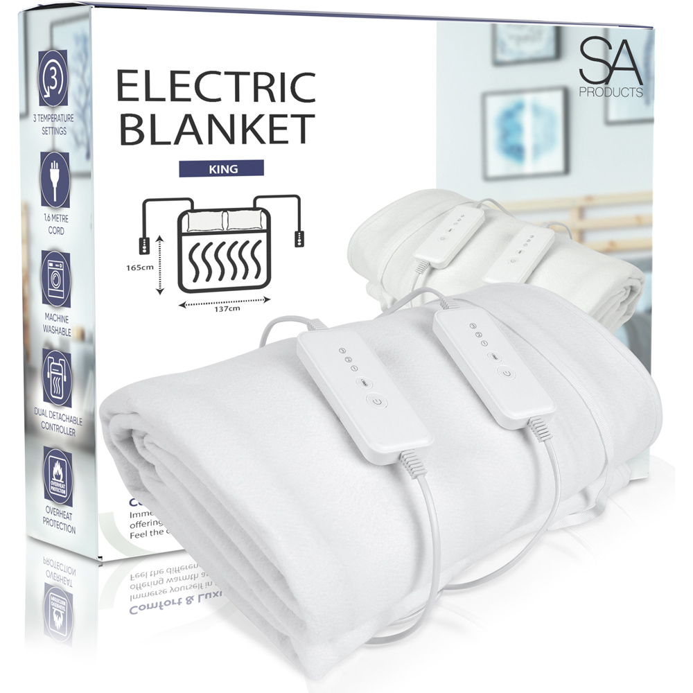 King Electric Blanket with Detachable Remote and 3 Heat Settings Image 9