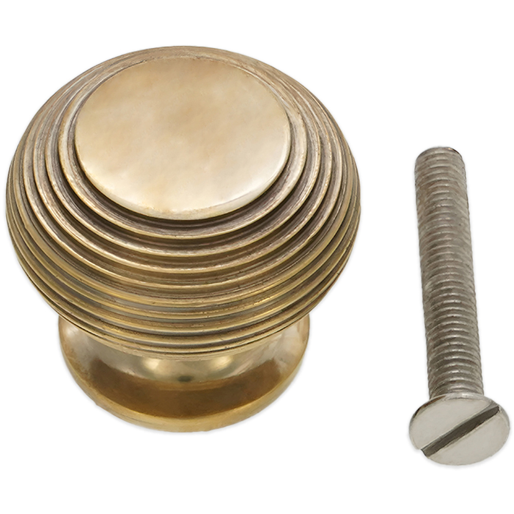 Spira Brass Beehive Aged Brass Large 41mm Cupboard Knob Image 3