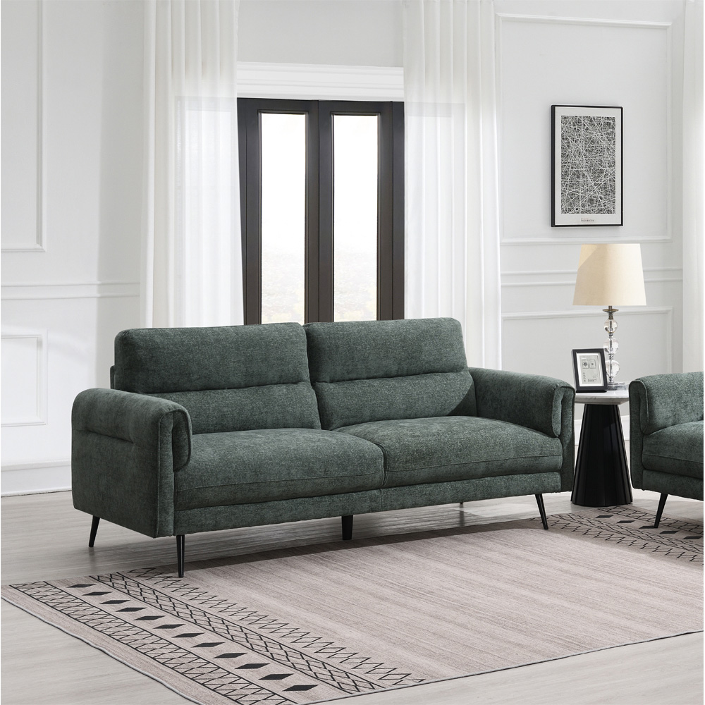 Harlem 3 Seater Moss Green Sofa Image 4