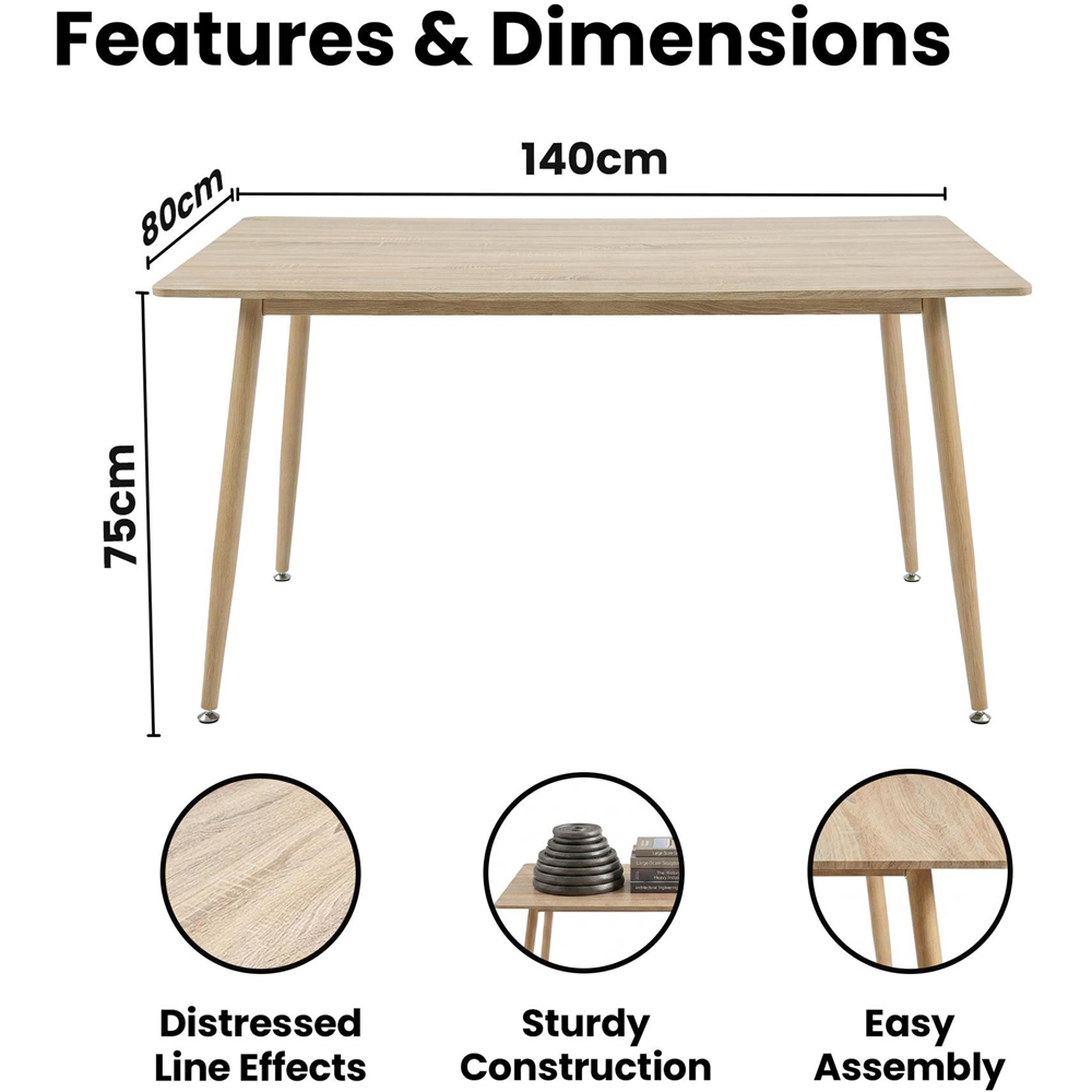 Kosy Koala 4 Seater Wood Effect Padded Dining Set Grey Image 7