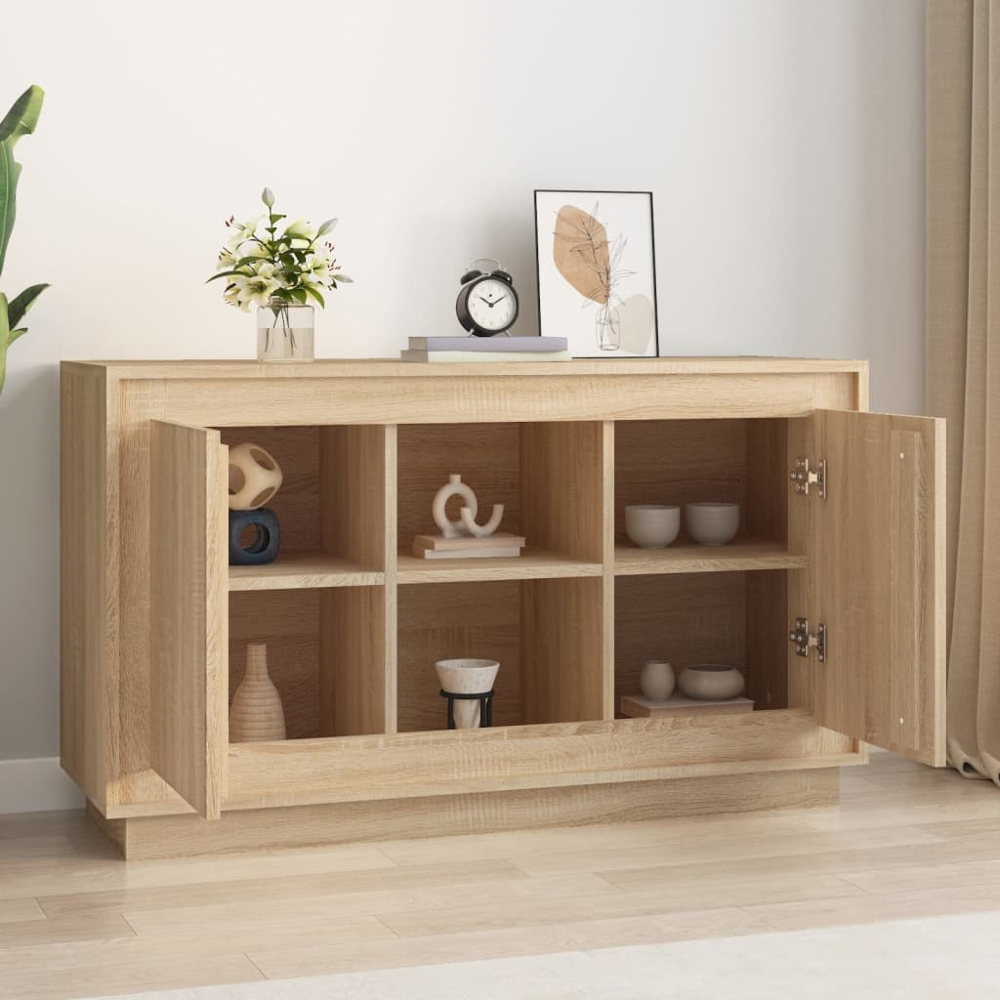 vidaXL 2 Door 2 Shelf Sonoma Oak Sideboard Image 8