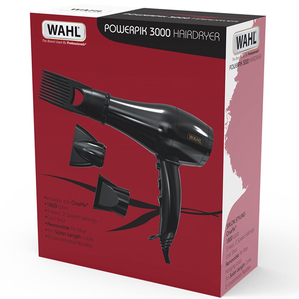 Wahl Powerpik 3000 Hair Dryer with Pik attachment and 2 Concentrator 1800W Image 2