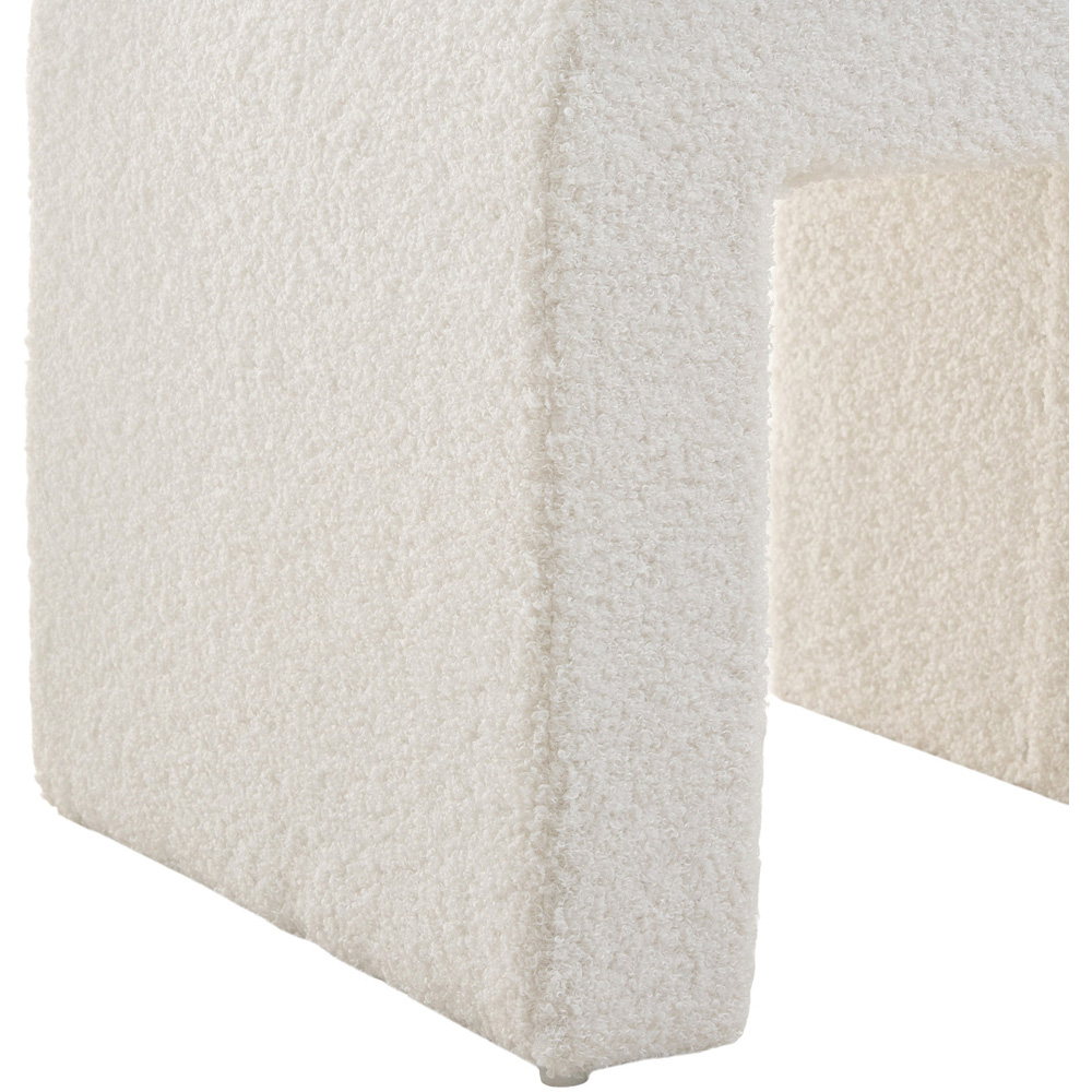 Living and Home White Sealette U-Shaped Footstool with Reversible Tabletop Image 3