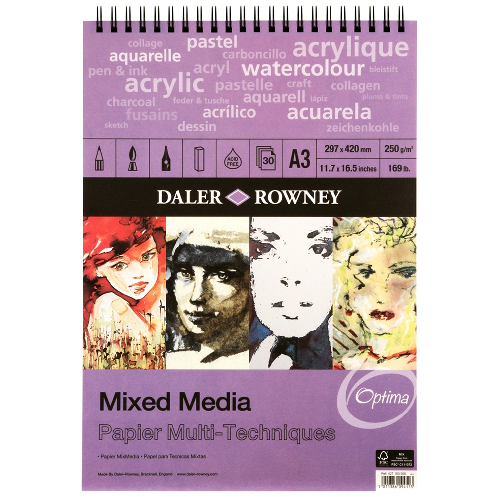 Daler-Rowney Mixed Media Spiral Pad - A3 Image