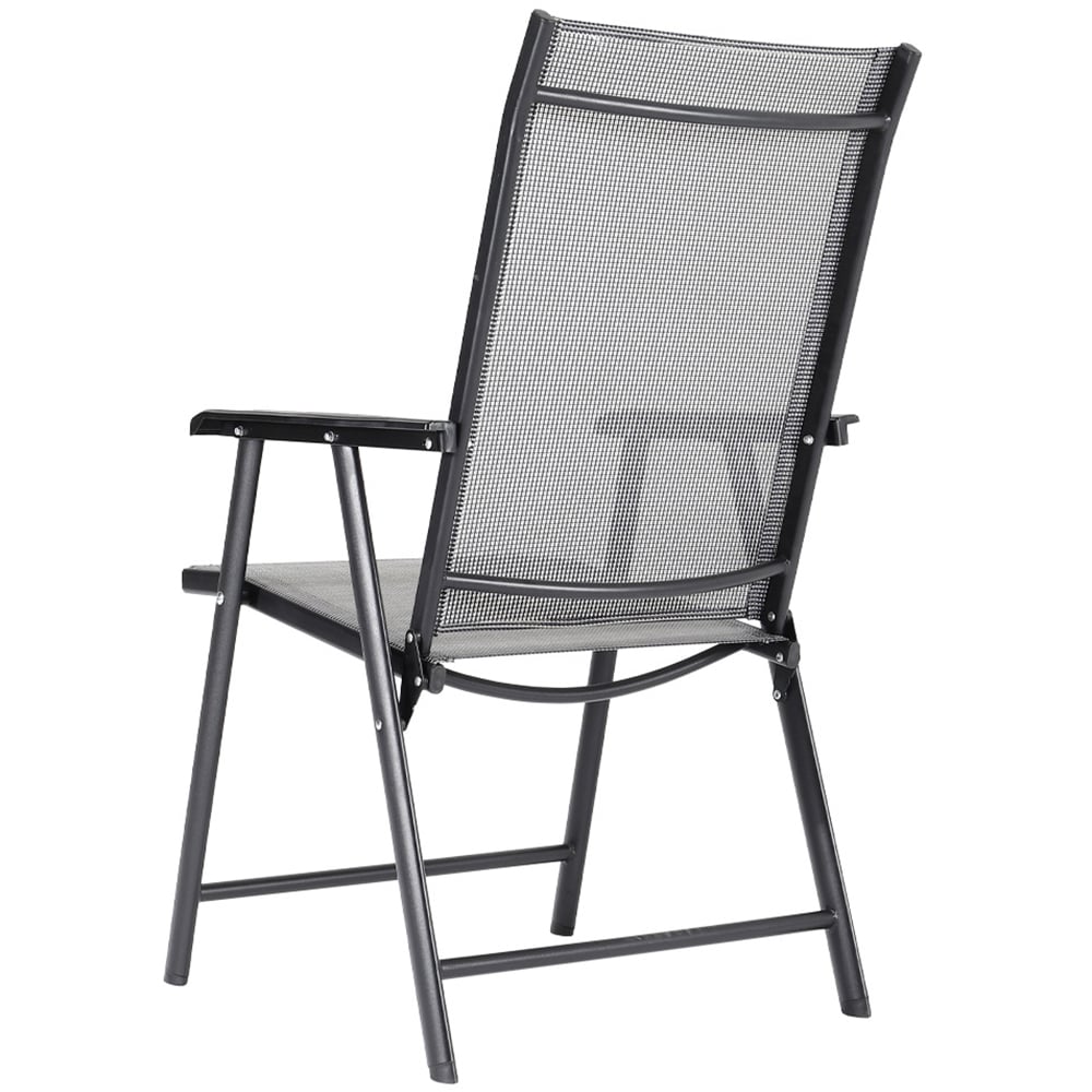 Living and Home Set of 4 Black Folding Garden Chair Image 4