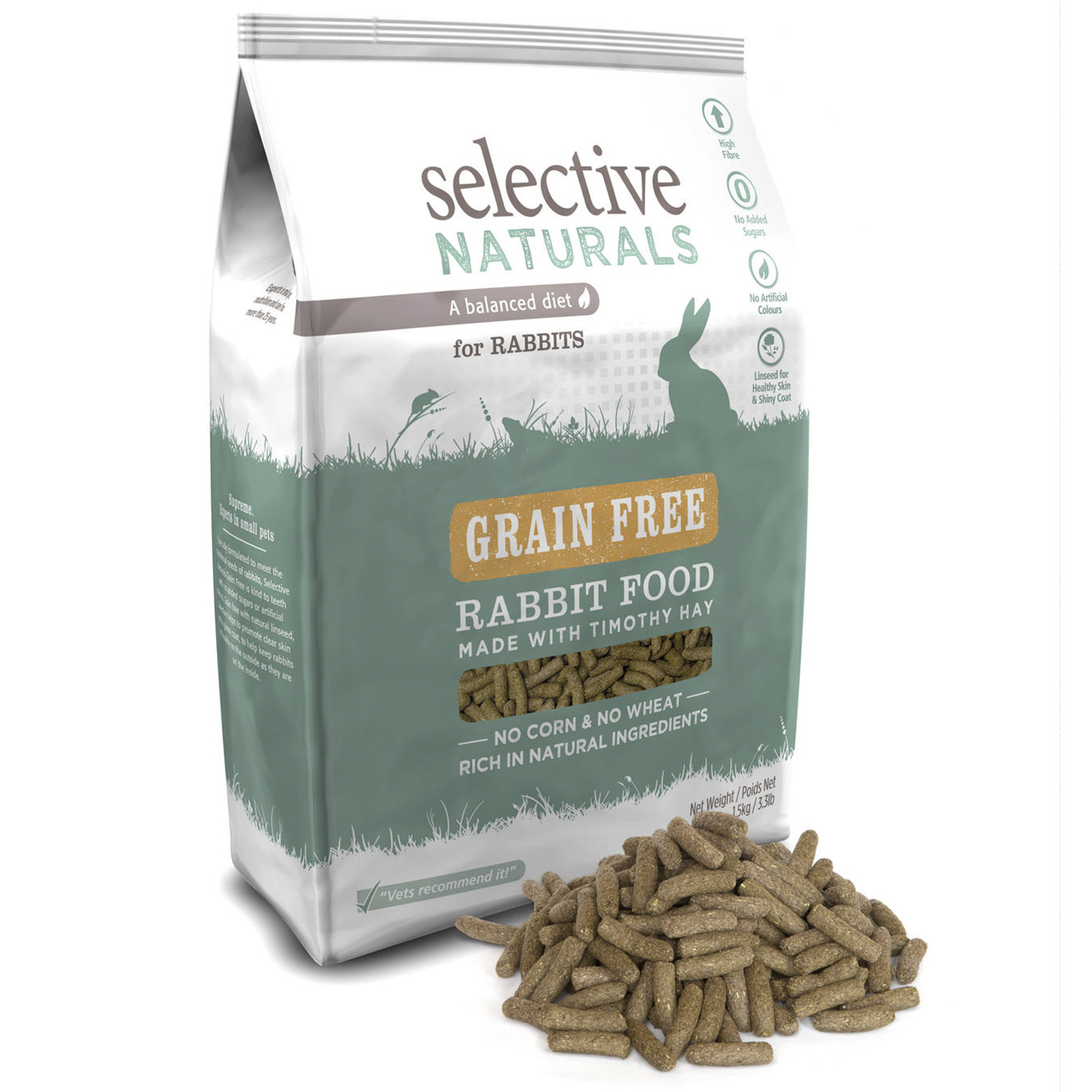 Selective Naturals Small Animal Grain Free with Timothy Hay Food 1.5kg Image