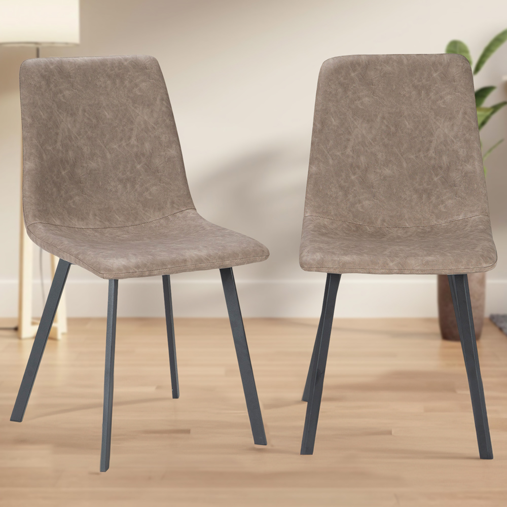Ezra Set of 2 Brown Dining Chair Image 1