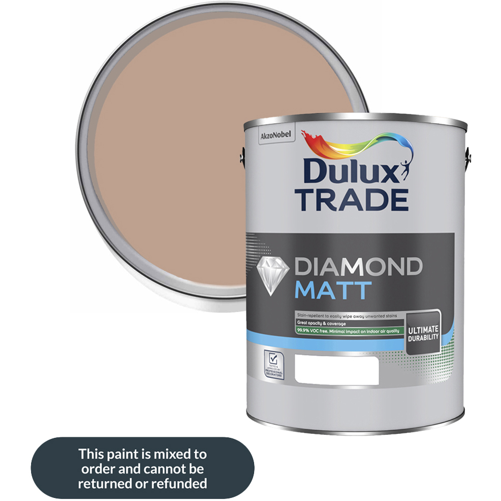 Dulux Trade Cookie Dough Walls and Ceilings Diamond Matt Paint 5L Image 1