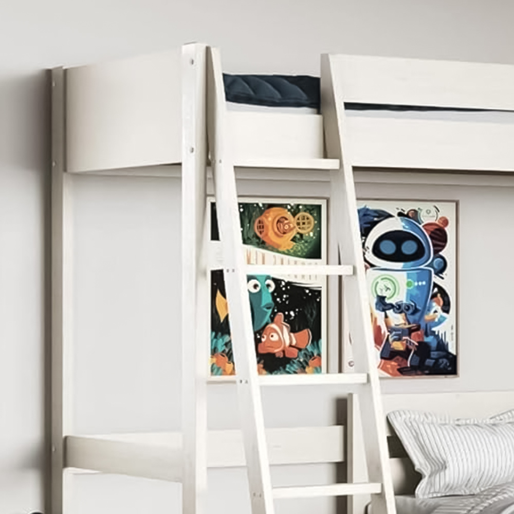 Noomi Tera Single White L Shaped High Sleeper with Bed Image 3