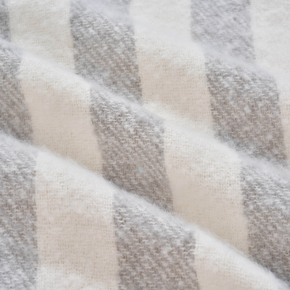 Allure Bath Fashions Grey Faux Mohair Striped Herringbone Throw Blanket 130 x 170cm Image 5