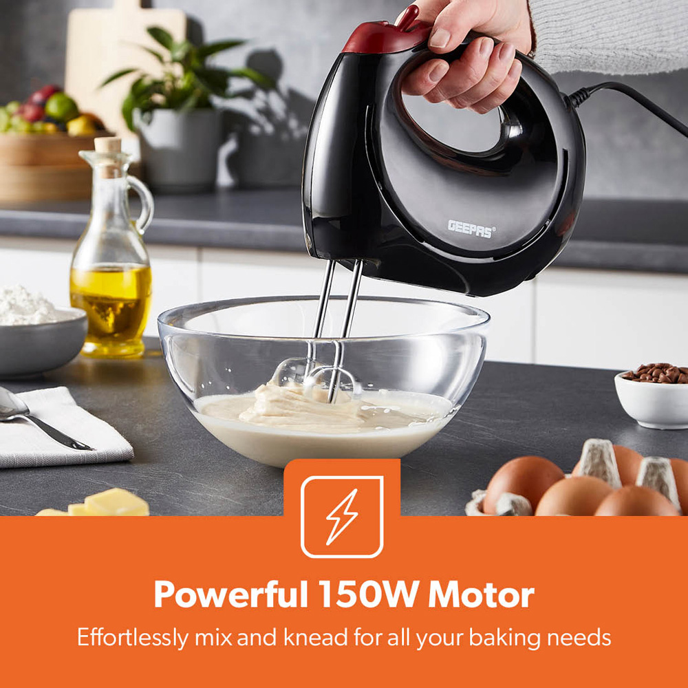 Geepas GHM43012UK-BK Black Hand Mixer 150W Image 4