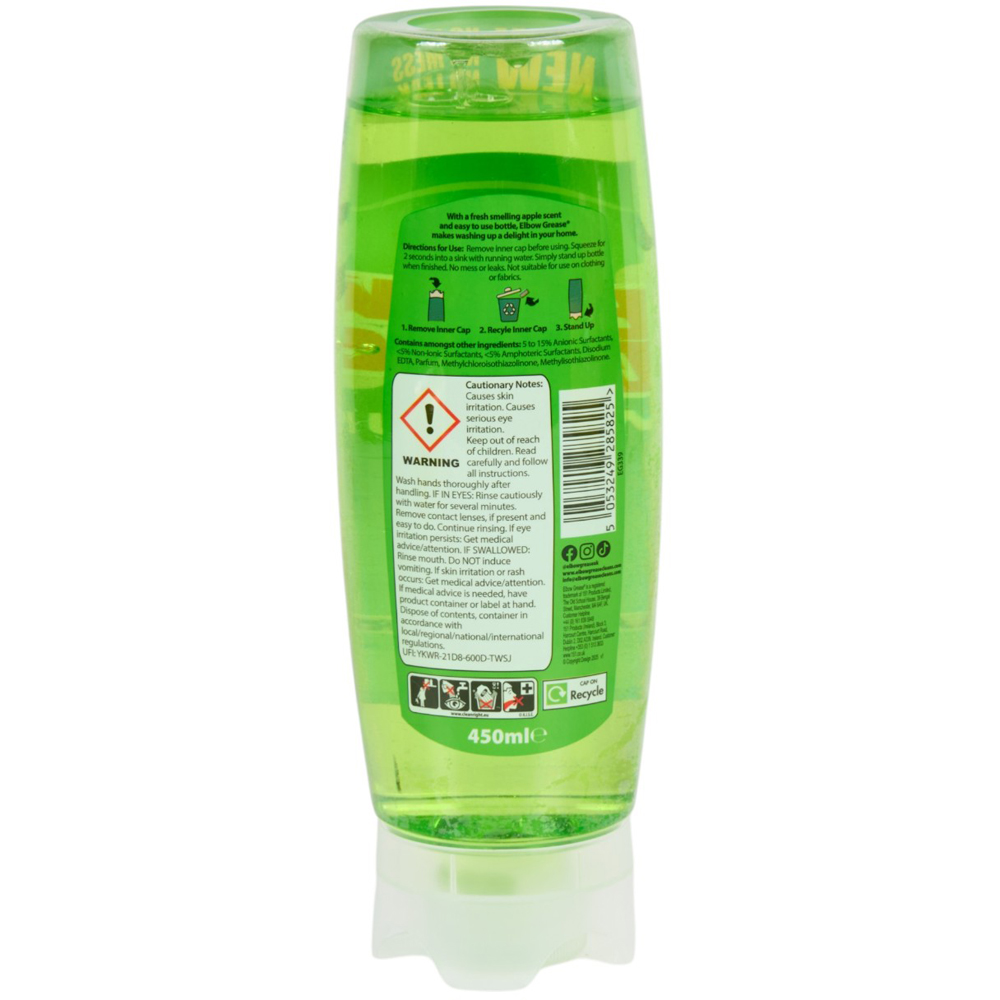 Elbow Grease Easy Squeezy Washing Up Liquid Apple Fresh Image 2