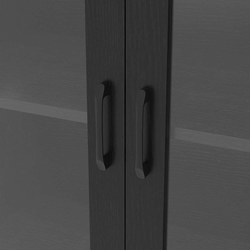 Living and Home 2 Door Single Drawer 3 Shelf Black RGB LED Bar Cabinet with Power Outlet Image 3