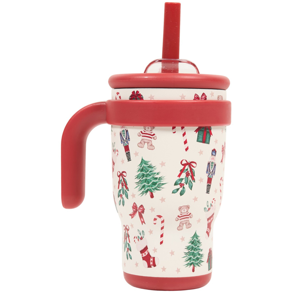 Kids Christmas Print Tumbler with Straw Image 1