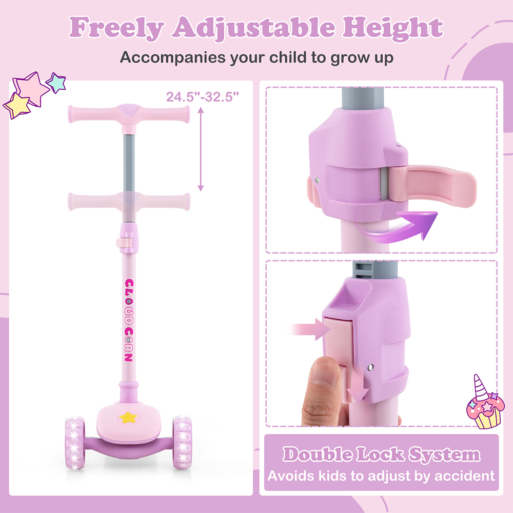 Costway Purple Kick Scooter with Extra Wide Deck Image 6