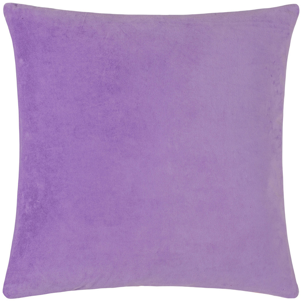 Paoletti Mentera Lilac Coral Floral Velvet Cushion Image 3