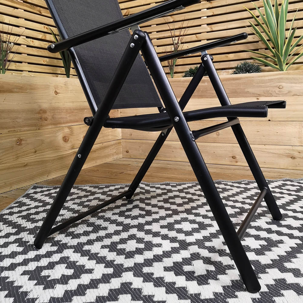 Samuel Alexander Black Reclining Folding Chair Image 4
