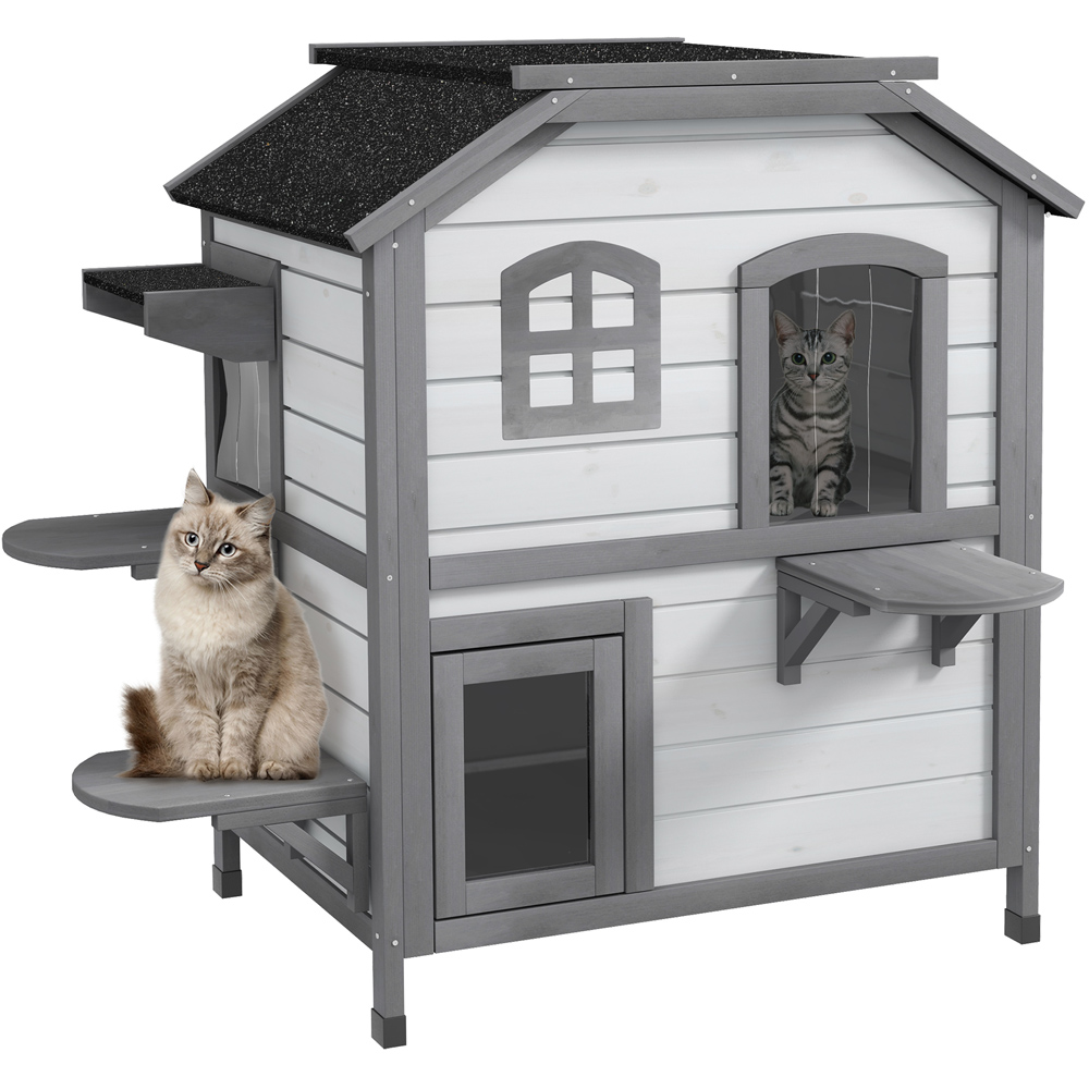 PawHut White Kitten Condo Image 1