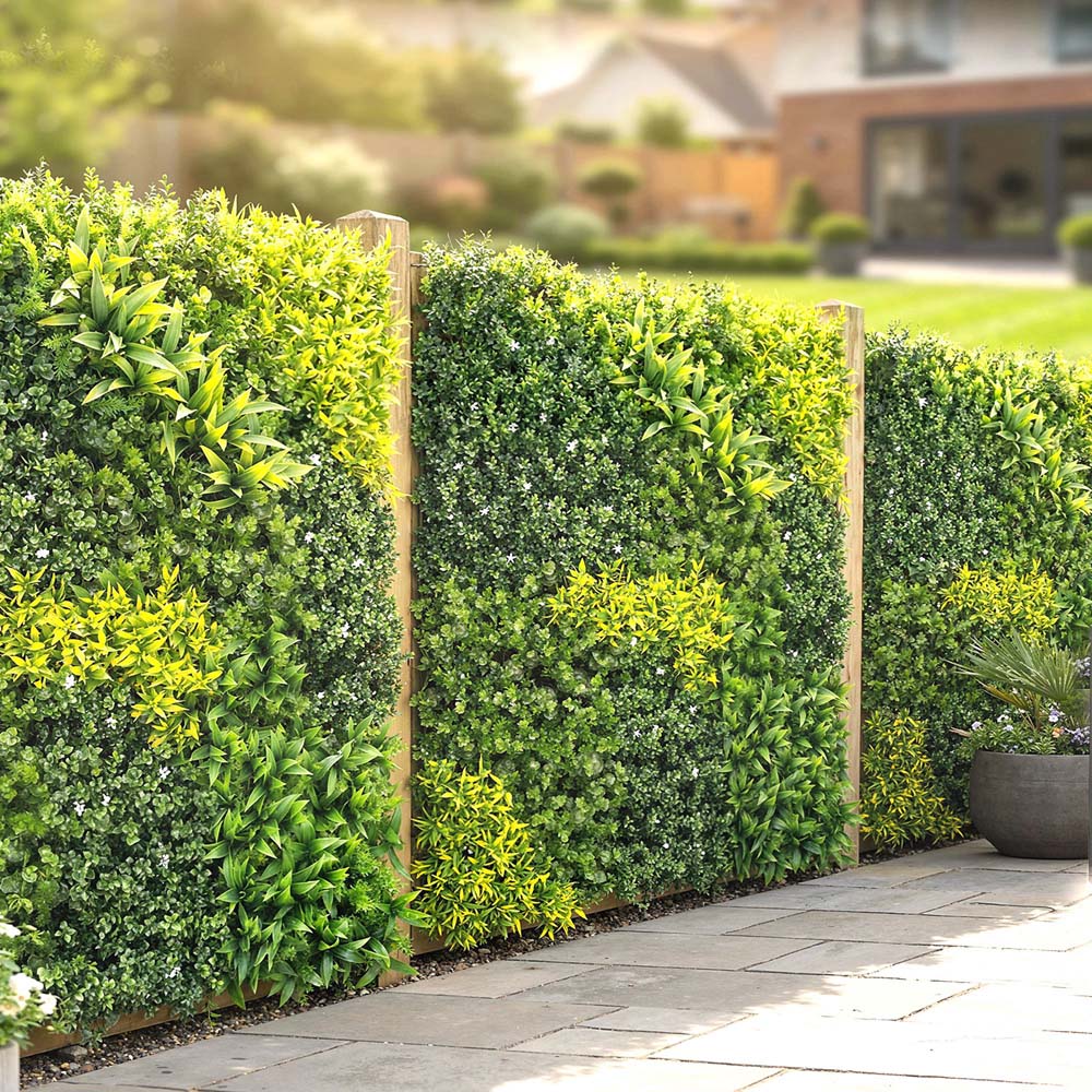 Outsunny Green Mixed Artificial Grass Backdrop Wall Panel 100 x 100cm Image 2