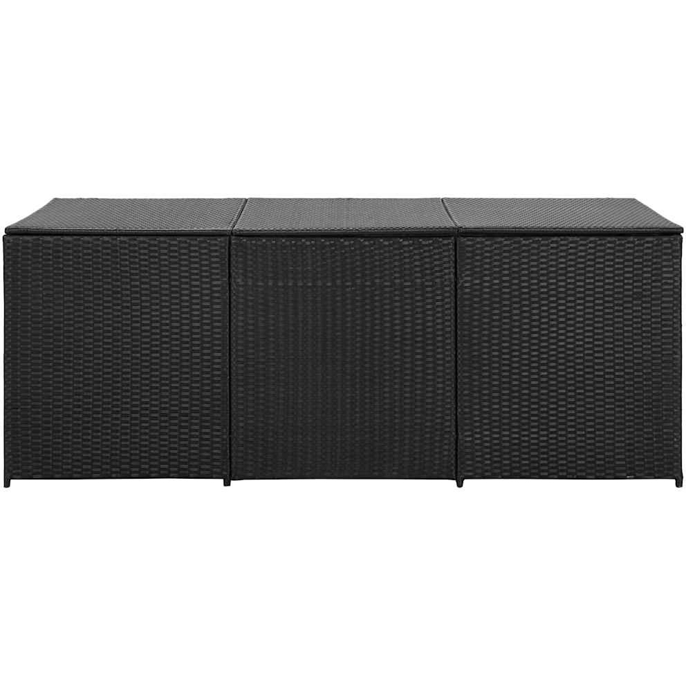 Walplus 180 x 90 x 70cm Black Poly Rattan Garden Storage Box Image 4