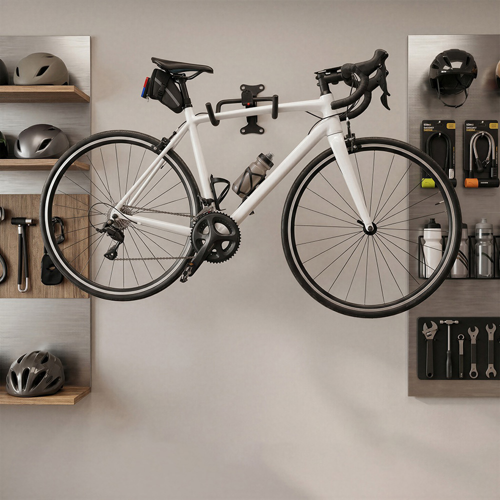 Monvelo Black Foldable Bike Wall Mount Rack Image 2